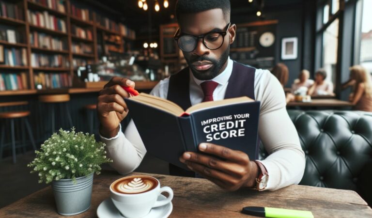 a guy educating himself on how to improve his credit score