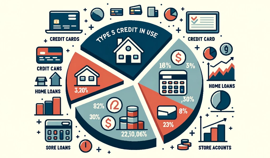 types of credit in use is also a factor influencing credit score