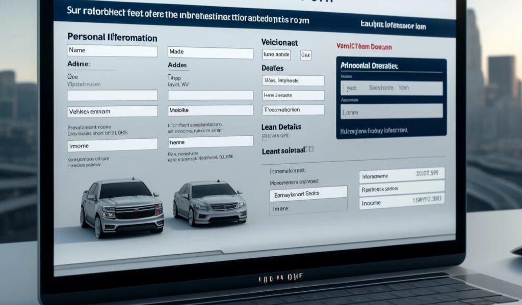 illustration depicting capital one car financing prequalification form