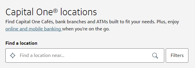 Capital One ATM Location Finder