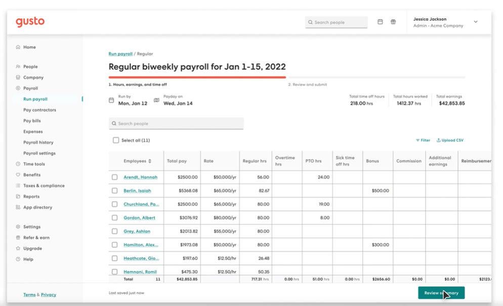 Gusto Payroll For Small Businesses